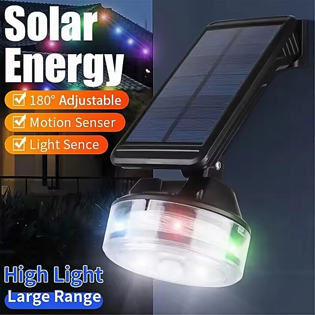  Solar Outdoor Lighting Wall Lights With String Of Lights Colored String Of Lights White Light Illumination Human Body Sensing Suitable For Courtyards Garages Roads Fences Festivals Parties  1PC