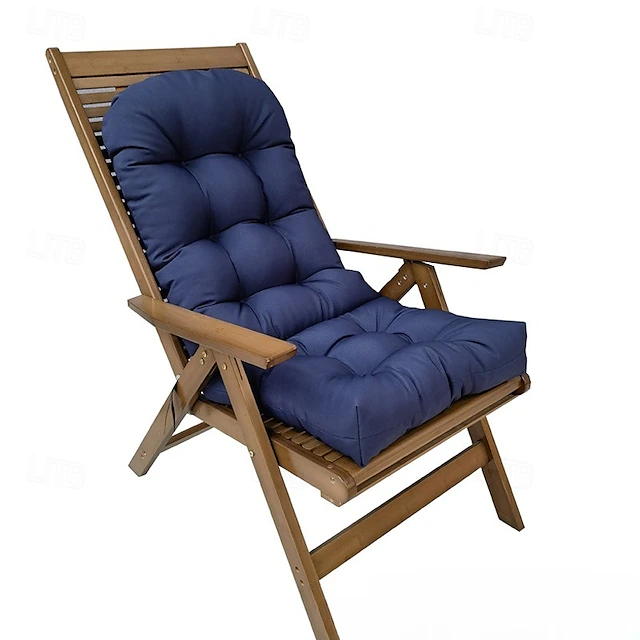 Patio Rocking Chair Cushion,Waterproof Non-Slip High Back Patio Cushions,43Inch Indoor/Outdoor Chaise Lounger Cushions 19