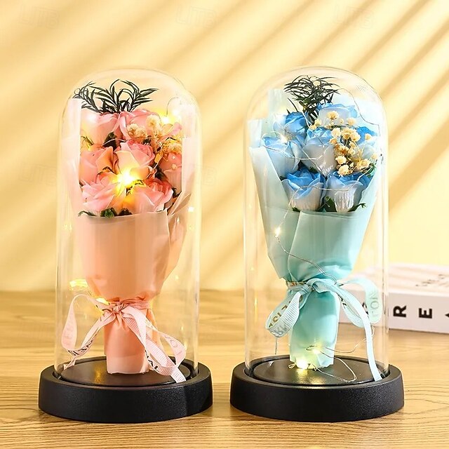 Rose Éternelle Bleu Tiffany - Cadeau Romantique Pour Femme, Anniversaire, Saint-Valentin Ou Fête Des Mères