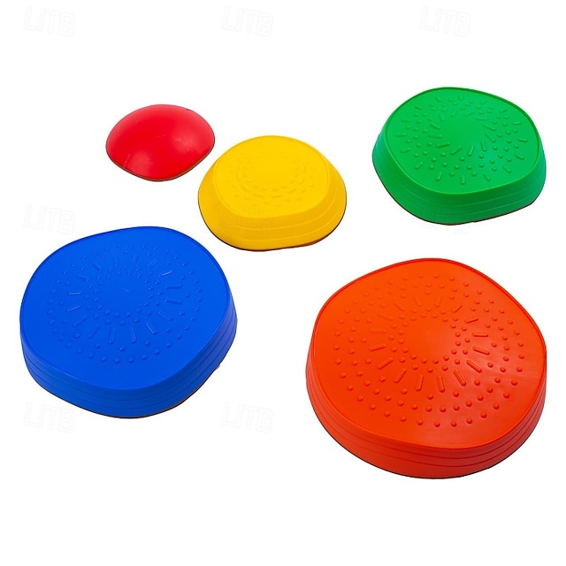 Kids Customizable Wave-Shaped Sensory Integration Stones - Colorful Preschool Balance Tools for River Crossing & Log Bridge Games