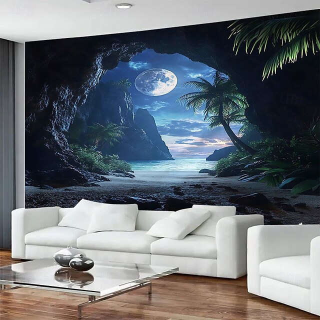  Felshöhle Mondlandschaft Wandteppich Wandbild Kunst große Wandteppich Wandbild Dekoration Fotos Hintergrund Teppich Vorhänge Home Schlafzimmer Wohnzimmer Dekoration