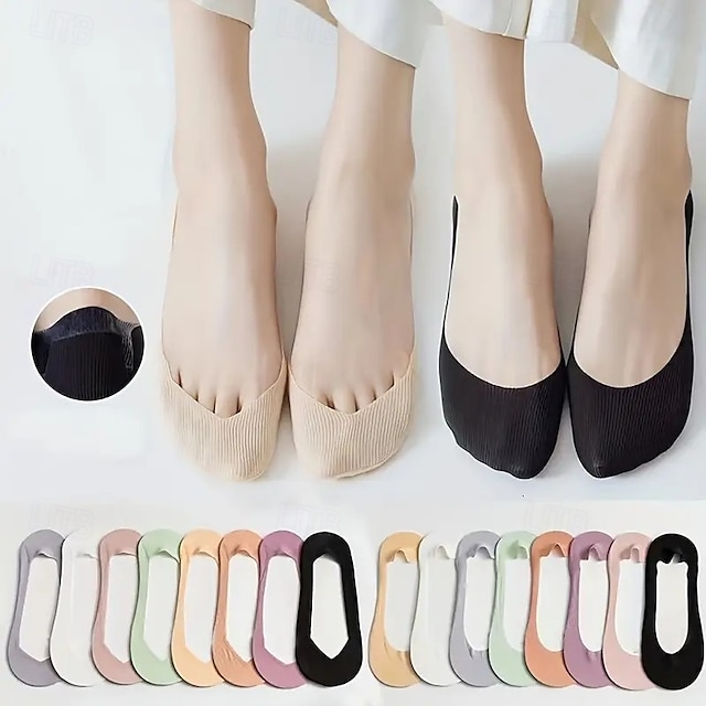  4 pares de calcetines de verano de cualquier corte que evitan deslizamientos en el talón invisibles