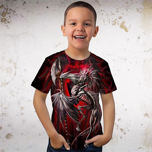 Dragonsword LICHBLADE Ruth Thompson-Yujin Jung Boys 3D Dragon T shirt Tee Short Sleeve Summer Spring Fashion Basic Kids 4-12 Years Crew Neck Outdoor Casual Daily Regular Fit4