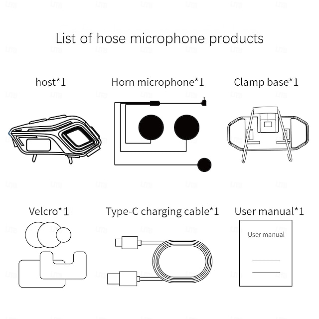  K80 motorhelm bluetooth headset met led-verlichting, FM-radio, spraakassistent, 40 uur batterijduur, IPX8 waterdicht, CVC ruisonderdrukking, draadloze intercom voor het rijden