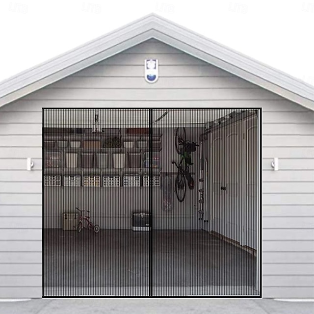  Garage Magnetic Screen Door Garage Door Screen Magnetic Closure Fiberglass Garage Screen Doors for Car Garage Pull Down for Patio, Porch, Window to Keep Bugs Out