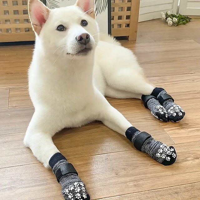  Anti-Rutsch-Hundesocken, um das Lecken der Pfoten zu verhindern. Hundeschuhe für heiße Straßen. Hundestiefel für kleine, mittelgroße und große ältere Hunde. Traktionskontrollstiefel. &Pfotenschutz für