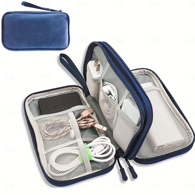  Organizzatore di dispositivi elettronici, borsa portaoggetti per accessori da viaggio, borsa organizer per cavi portatile per cavi, caricabatterie, adattatori, dischi rigidi, schede SD