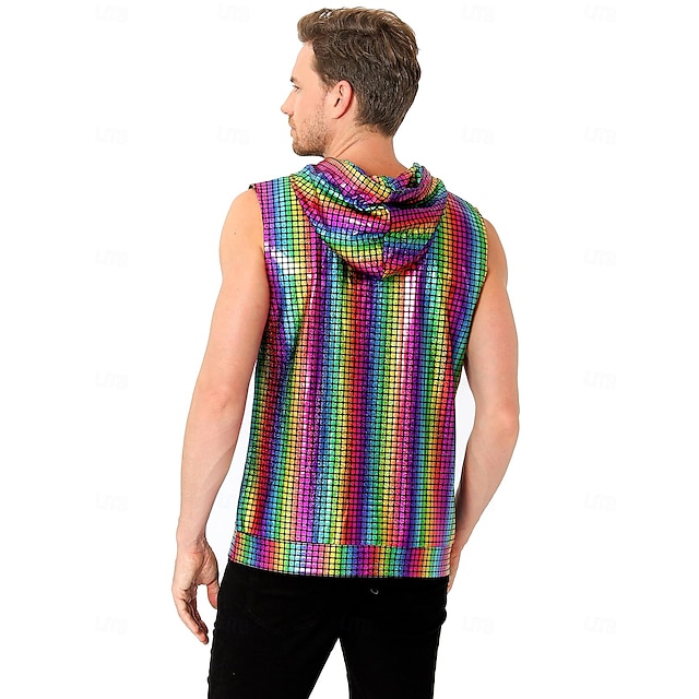  Retro 80. léta Blouznit Mikina bez rukávů Disko Zapni Mřížka / Přehoz Pánské předvečer Všech svatých Karneval hudební festival Pride Parade Gay klub Dospělé Vesta Celý rok