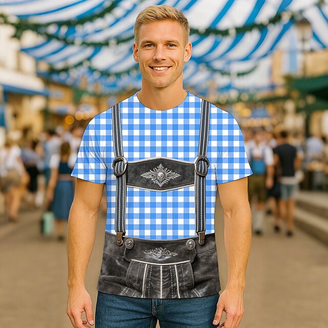  Oktoberfest Estampa Lederhosen Japonesa/Curta Bávaro Munique Alemão Arte Gráfica Para Homens Adulto Carnaval Cerveja Oktoberfest Impressão 3D Festa