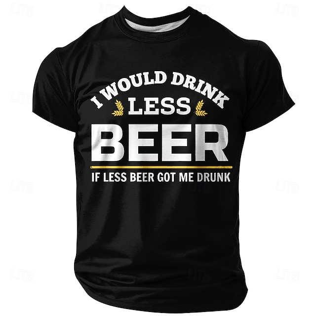  男性用おもしろ飲酒Tシャツ '少しでも酔わないためにビールを飲む量を減らすだろう'ビール好きのためのショートスリーブグラフィックTシャツ