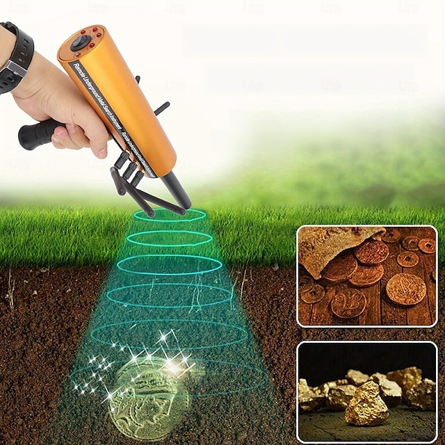  Metal Detector 30m Depth 1200m Range 6 Antenna Highly Accurate Metal Pinpointer Handheld Golden Diamond Miner Detector Metal Finding Detector Remote Search Underground Metal Device for Silvery Copper