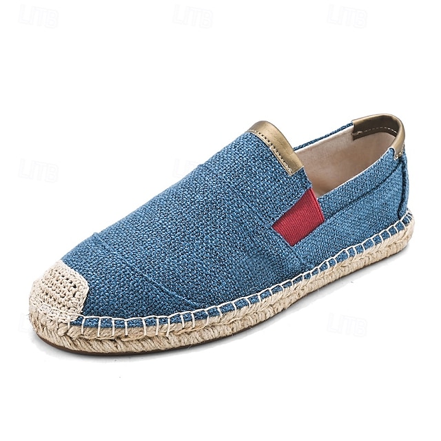  Chaussures espadrilles rouges à enfiler pour hommes avec semelle en jute - chaussures d'été confortables et à la mode pour un usage quotidien