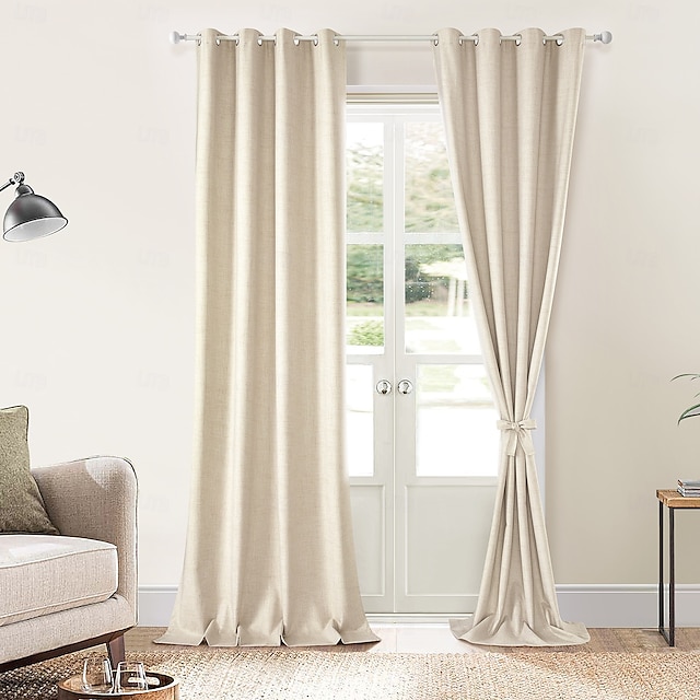  Écran de fenêtre en coton lin de style moderne minimaliste à un panneau pour le salon la chambre la salle à manger le bureau rideau semi-transparent