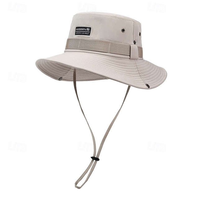  Męskie Kapelusz bucket Kapelusz Czarny Khaki Poliester Ściągana na sznurek Moda Codzienny Ulica Codzienny Równina Filtr przeciwsłoneczny Oddychający
