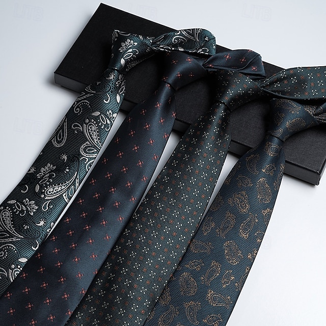  Men's Neckties Fashion Business Jacquard Pattern Wedding Party Daily Wear