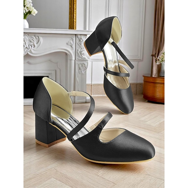 Mary Jane con tacco a blocco in raso verde anni '50 da donna