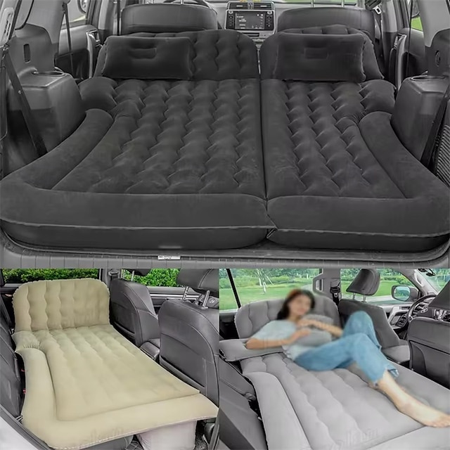  Colchón inflable portátil para viajes en SUV, colchón inflable para coche, colchón para acampar con 2 almohadas, cojín para acampar al aire libre.
