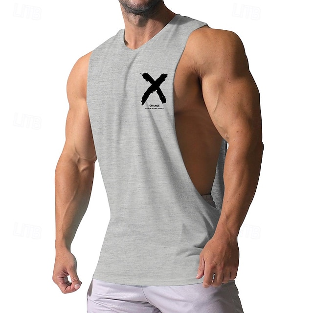  Herren Tank Top Weste Unterhemd Ärmelloses Shirt Ärmellos Rundhalsausschnitt Sommer Bedruckt Mode Designer Basic Klassisch Urlaub Straße Ausgehen Schwarz Weiß Rote Top T-Shirt für Herren