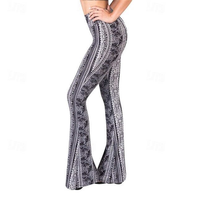  Retro Cikánský 70. léta Kalhoty Bell Bottoms světlé legíny Roztažené kalhoty Disko Vysoký pas Etno Maškarní kostým Dámské předvečer Všech svatých Karneval Dovolená hudební festival Festival Dospělé