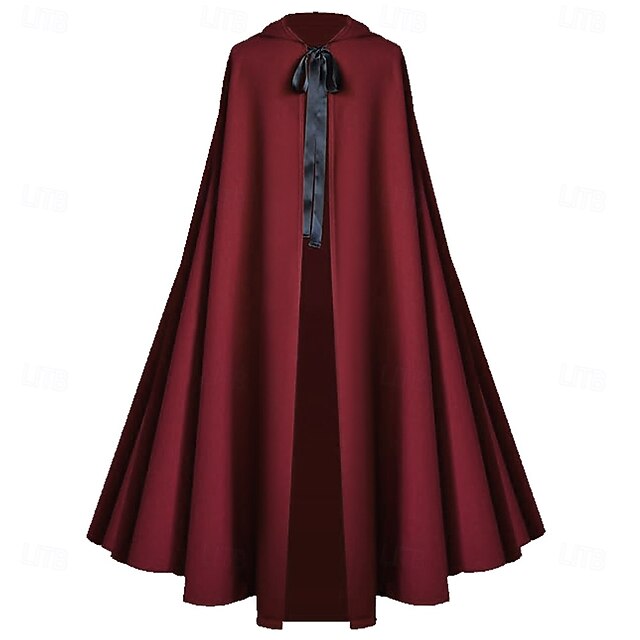 Retro Vintage Medieval 17th Century Cloak Fancy Dress Men's Women's Halloween Masquerade Performance Party Adults Cloak3