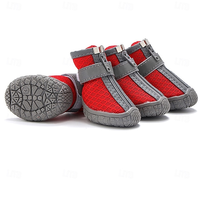  Hundeschuhe für große, kleine und mittelgroße Hunde – atmungsaktive Hundestiefel für den Sommer, Pfotenschutz für heiße Straßenbeläge, für Spaziergänge im Freien im Winter und Schnee, rutschfeste