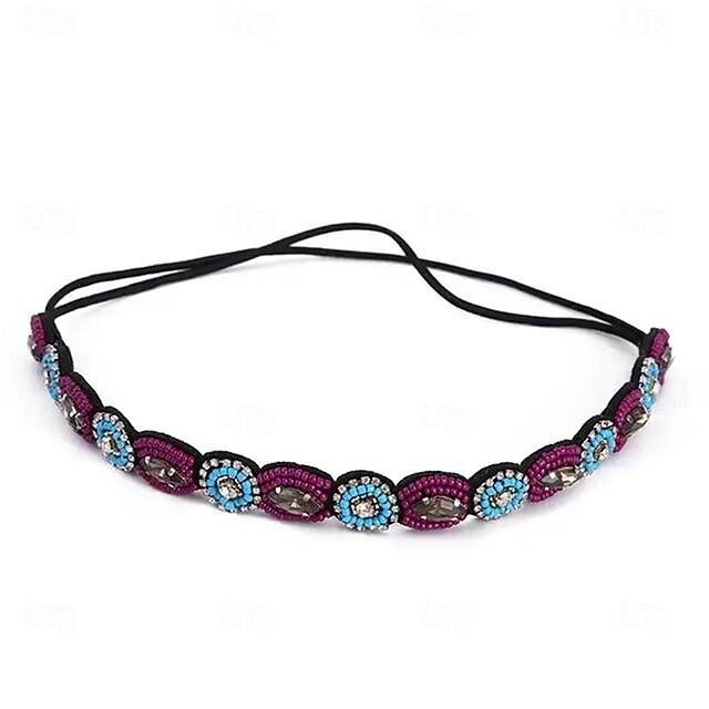  tiaras elásticas com contas e strass de cristal para mulheres e meninas