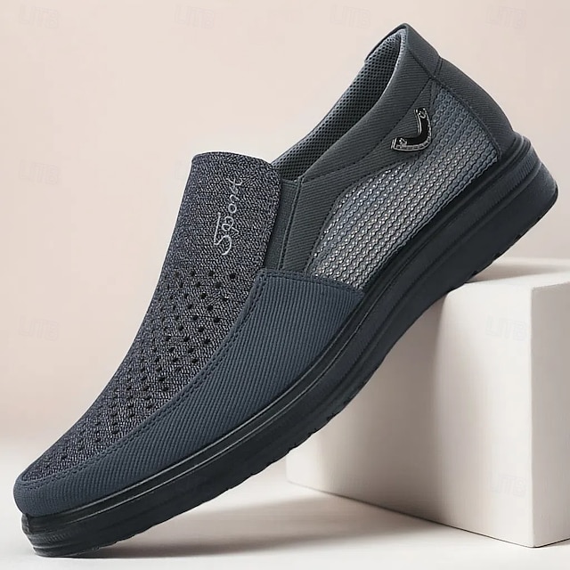  Brune slip-on mesh-sneakers til mænd - komfortable, åndbare fritidssko med elastisk pasform til hverdagsbrug