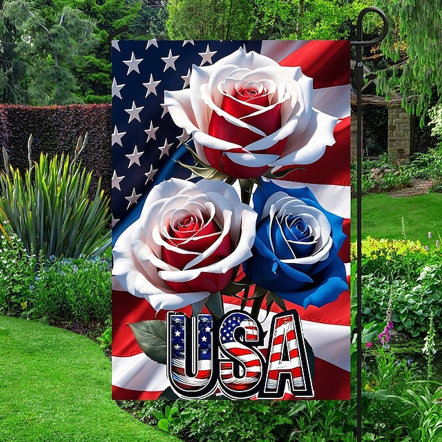  4th of July Independence Day Garden Flag 12 x 18 Inch Yard Flags, Small Garden Flags for Outside,Memorial Day Outdoor Flags, Holiday Garden Flags for All Seasons