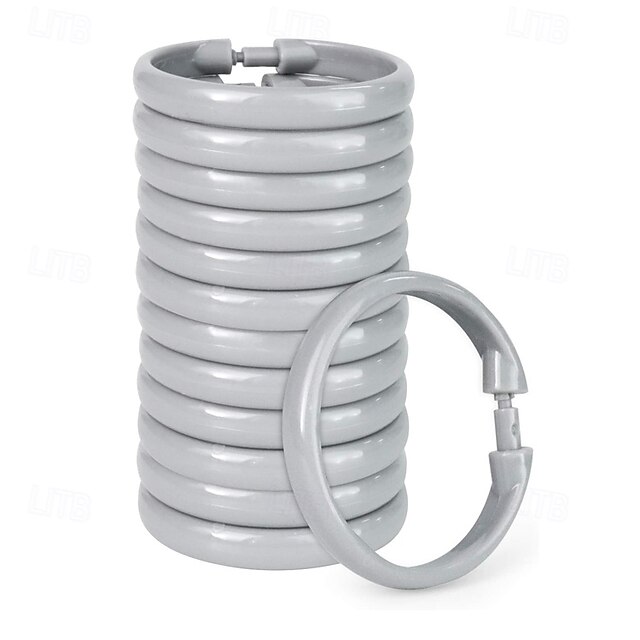 Heldere premium plastic doucheringen bieden moeiteloos glijden op standaard douche stangen set van 12 gemakkelijke snap sluiting BPA-vrij plastic