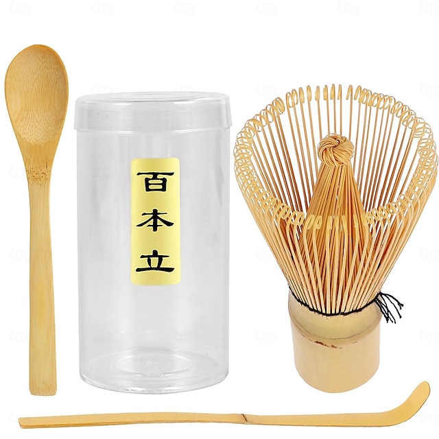  Ensemble de fouets à matcha, fouet japonais en bambou Chasen, cuillère à thé et cuillère à thé, ensemble chashaku, ensemble de fouets pour la cérémonie du thé vert