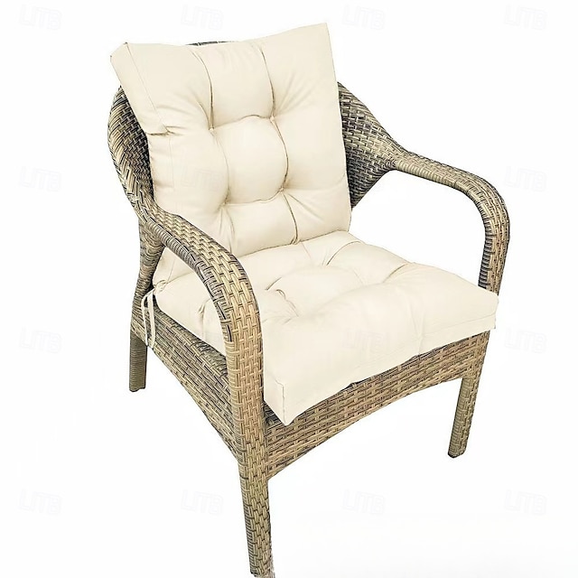  Cuscini per sedie con schienale alto per uso interno ed esterno, cuscini per sedie con seduta/schienale imbottiti con lacci, cuscini per sedie a sdraio impermeabili e resistenti alle intemperie