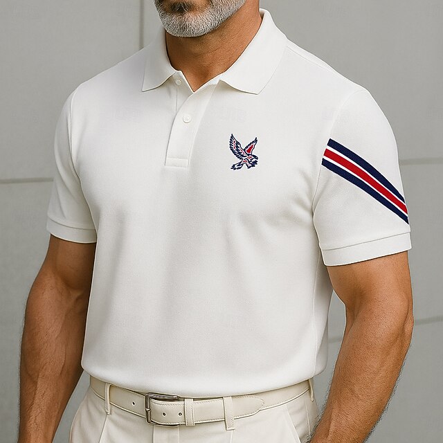 Men's Solid Color Color Block Golf Shirt Short Sleeve Polo Shirts Lapel Casual Business Casual Formal Office Business Buttons Spring & Summer White4
