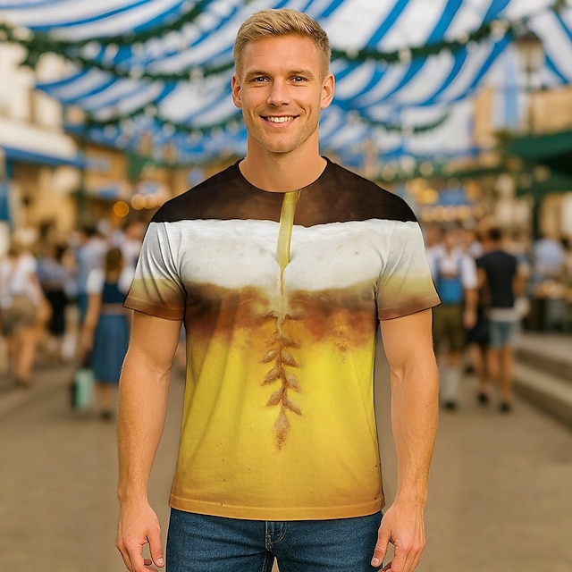 Oktoberfest Bawaria Piwo Koszulkowy bawarski Monachium Graficzny Na Dla par Męskie Damskie Dla dorosłych Piwo Oktoberfest Druk 3D Codzienne