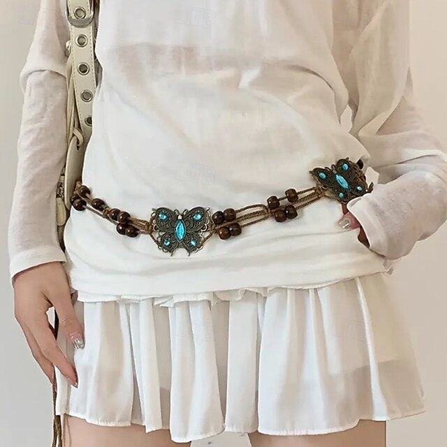 Women's Belt Alloy Blue Waist Belt Street Daily Multicolor4