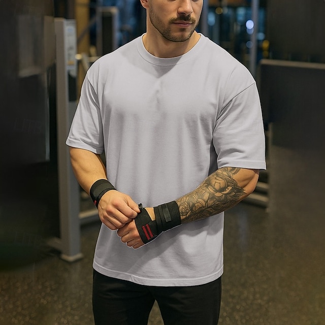  Herre T-shirt T-Shirts Kortærmet skjorte Tee Top Kortærmet Rund hals Sommer Vanlig Mode Designer Basale Ferierejse Gade I-byen-tøj Abrikos Sort Lyserød Top T-shirt til mænd