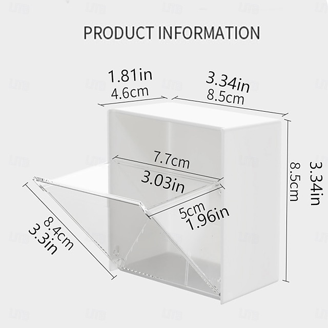  Wall-Mounted Flip Storage Boxes for Bathroom, No-Drill Makeup Organizer for Cotton Swabs, Hair Ties, Lipsticks, Ideal for Vanity, Bathroom, and Living Room