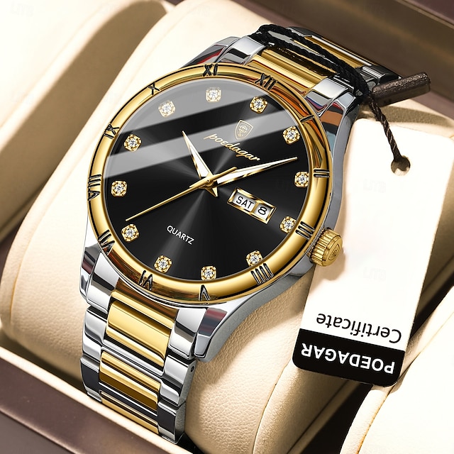  878 neue multifunktionale herren retro uhr doppel kalender nacht licht wasserdicht herren quarzuhr