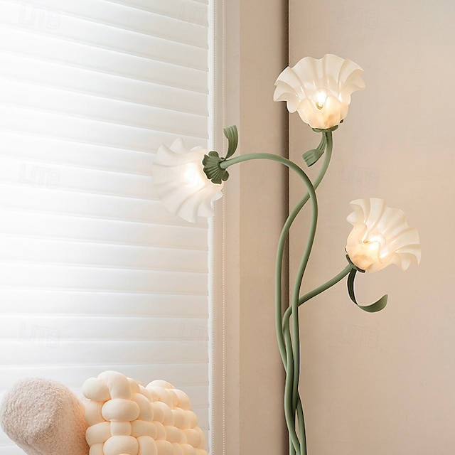  Lampadaire 2/3 têtes vintage rural lampadaire salon canapé chambre lampe style français muguet fleur lampadaire