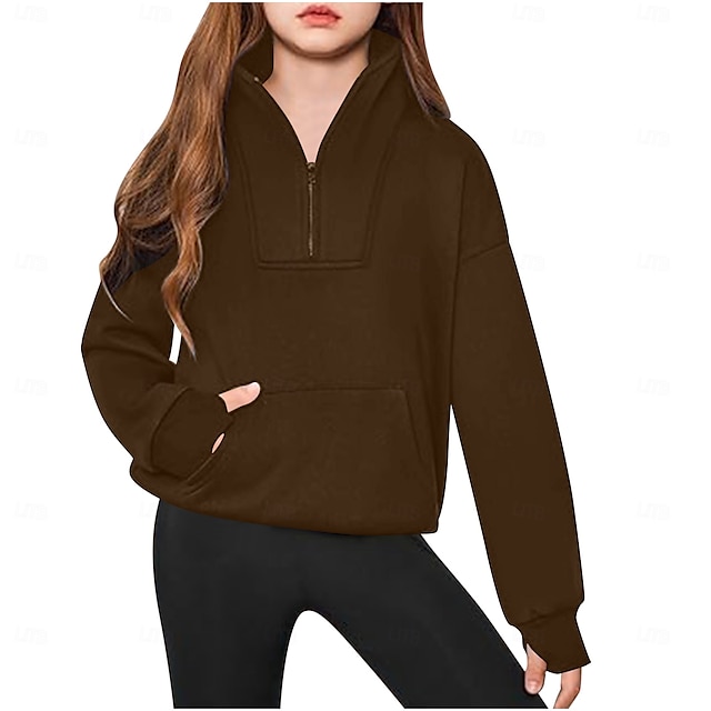  Kinder Mädchen Sweatshirt Einfarbig Langarm Frühling Herbst Täglich Polyester Lässig