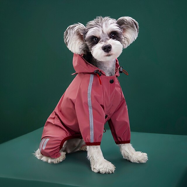  Dog RaincoatWaterproof Rain Poncho with Hoodie High Reflective Pet Rain Jacket with Leash Hole for Small and Medium Dogs