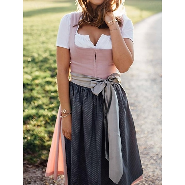  Oktoberfest Jurken Dirndl Trachtenkleider hulp in de huishouding Bavarian Duits Weiden Dames Doek in traditionele stijl Kleding Schort Zonder blouse