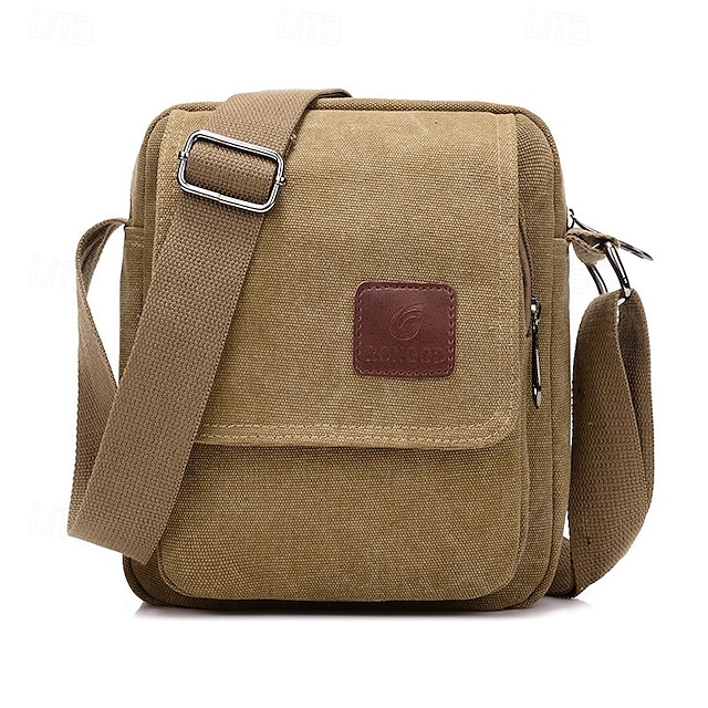  sac messager en toile pour homme - petit sac à bandoulière durable avec bandoulière réglable pour les voyages et l'utilisation quotidienne