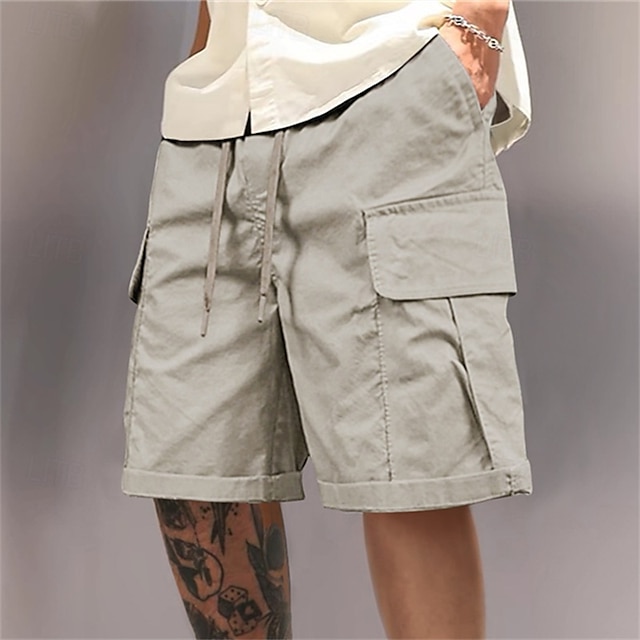  Herre Cargoshorts Outdoor Shorts Joggeshorts Casual shorts Shorts til turbruk Elastisk midje Multi lomme عادي Fukttransport Anvendelig Knelengde utendørs Avslappet Daglig Ferie Mote Svart Lysegrønn