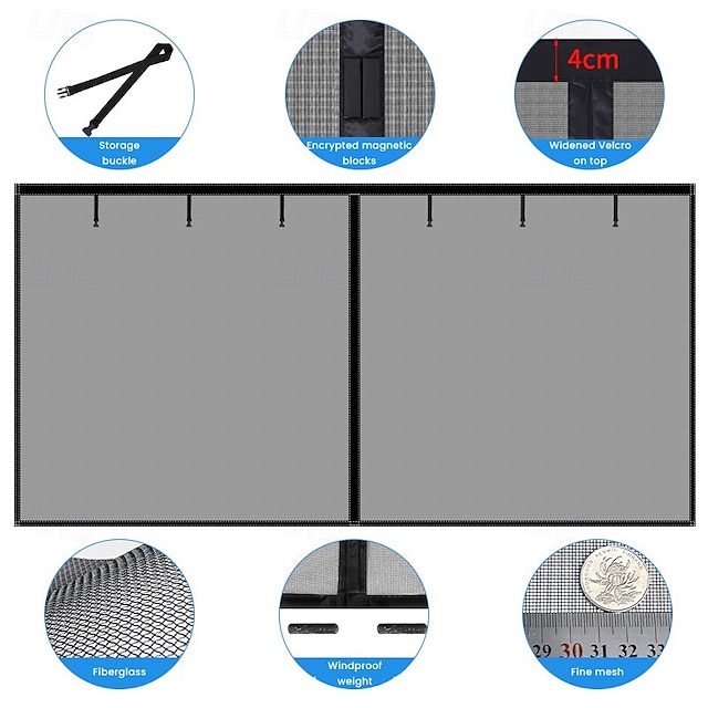  Garage Scherm Deur Magnetische Garage Deur Scherm Magnetische Sluiting Glasvezel Garage Scherm Deuren voor Auto Garage Omlaag Trekken voor Patio Veranda Raam om Ongedierte Buiten te Houdem