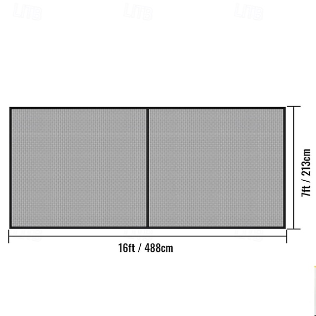  garázsajtó szúnyogháló 488 x 213 cm / 16 x 7 láb 2 autónak strapabíró üvegszálas háló a gyors bejutáshoz öntömítő mágnessel behúzható