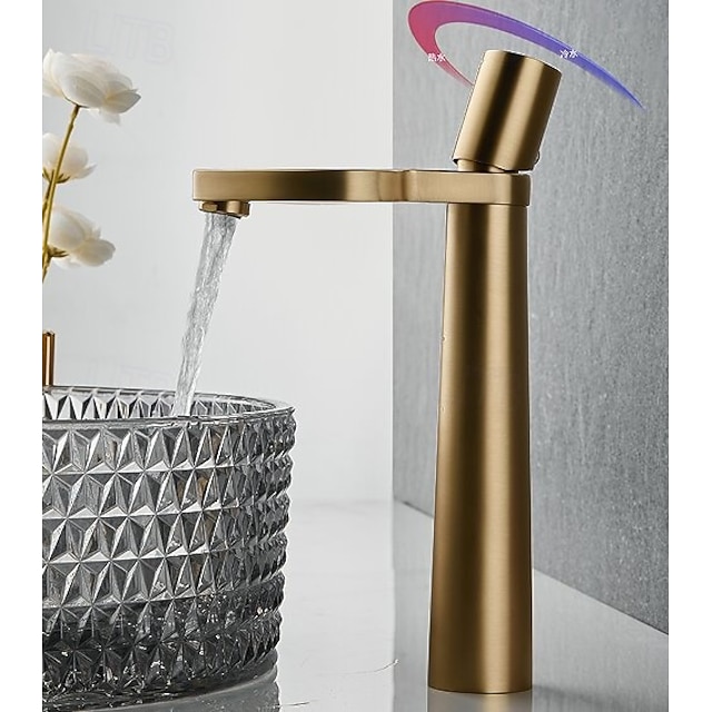  Robinet de lavabo - Cascade Électroplaqué Ensemble central Poignée unique à un trouBath Taps