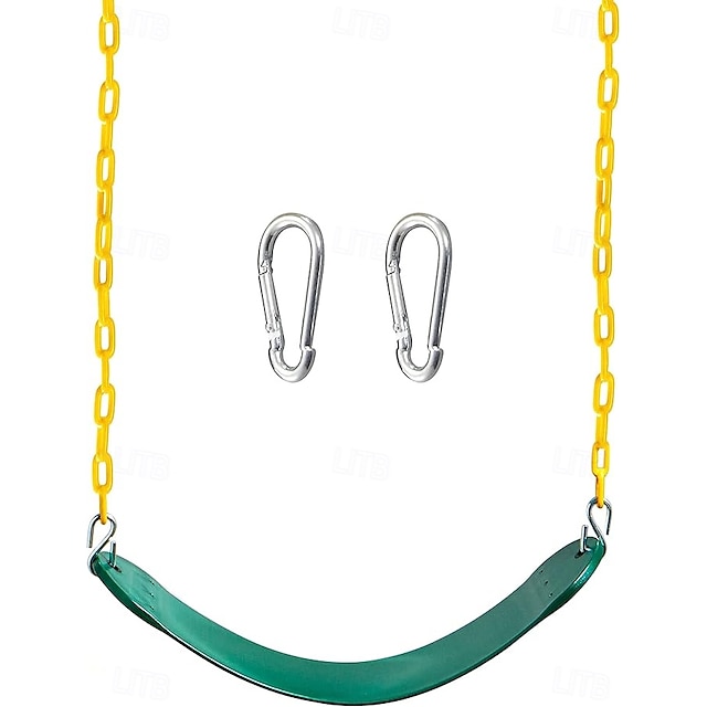  Conjunto de balanço para áreas externas, kit de substituição de assento com 1 unidade e correntes resistentes, acessórios de quintal para crianças (azul)