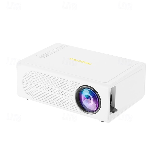  1080pモバイルプロジェクター - 有線電話接続、100インチ調整可能スクリーン、手動フォーカス、iOS / Android対応、自宅や屋外の映画館に最適