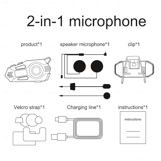  Căști Bluetooth K09 pentru cască, cu interfon în timp real, radio FM, reducere a zgomotului, rezistență la apă IPX8, baterie de lungă durată pentru motociclete