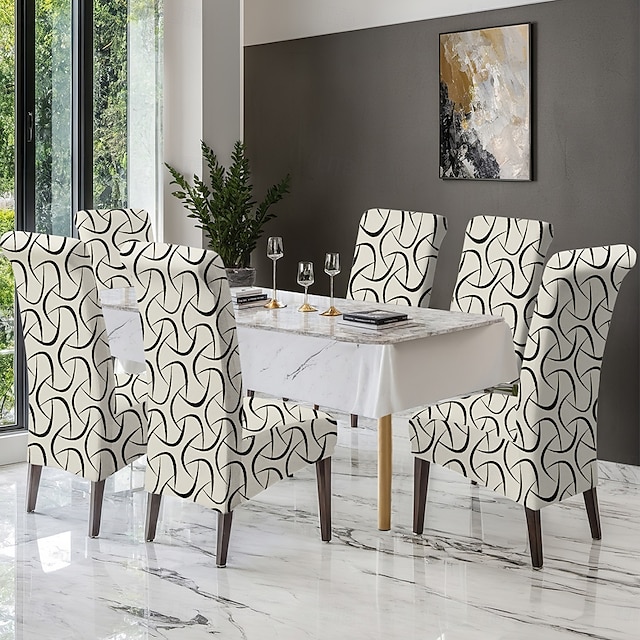  capa assimétrica para cadeira de jantar/capas elásticas para cadeira de jantar, xl/extra grande, removível, lavável e macia, capas extra grandes para cadeiras de jantar de cozinha, hotel e banquete
